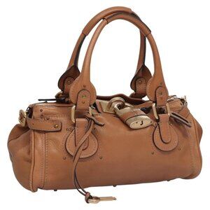 Chloe Paddington Hand Bag Leather Brown Auth
